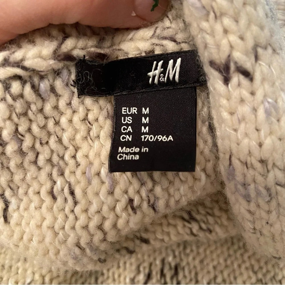 H&M women’s oatmeal coloured open cardigan  sweater in size‎ medium - Picture 6 of 8